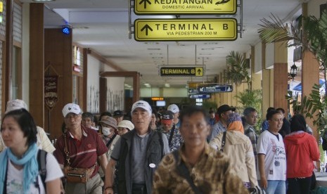 Passangers at the Adisutjpto airport, Sleman, Yogyakarta. 