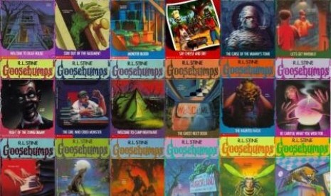 Sejumlah judul buku horor Goosebumps karya RL Stine.