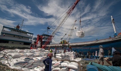 Sejumlah pekerja membongkar pupuk nonsubsidi produksi PT Pupuk Kaltim (Pupuk Indonesia Grup) dari kapal di Pelabuhan Rakyat Donggala, Sulawesi Tengah (ilustrasi)