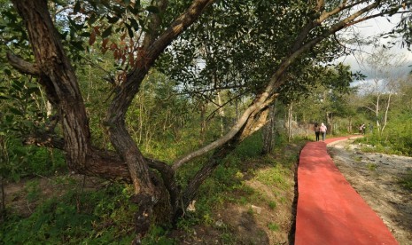 [ilustrasi] Sejumlah pengunjung berjalan di Objek Wisata Taman Hutan Raya (Tahura) Kapopo di Desa Ngata Baru, Kabupaten Sigi, Sulawesi Tengah, Rabu (31/8). 