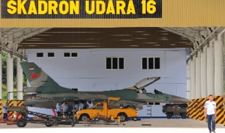 Pesawat F-16 di Skadron 16 Lanud Roesmin Nurjadin, Pekanbaru (ilustrasi)