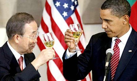 Sekjen PBB Ban Ki-moon dan Presiden AS Barack Obama