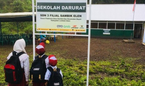 Sekolah darurat Baznas di Lombok Utara, NTB.