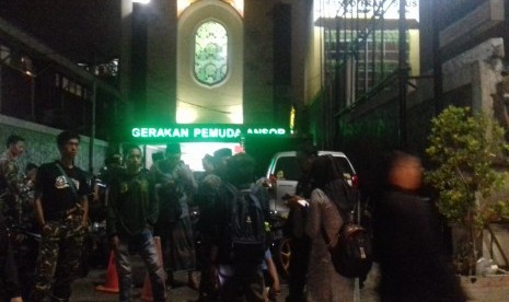 Sekretariat GP Ansor, jalan Kramat, Jakarta Pusat, Jumat (27/10). 