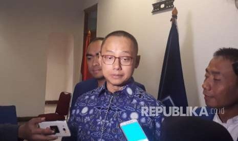 Sekretaris Jenderal PAN Eddy Suparno saat diwawancarai di Kantor DPP PAN, Jalan Senopati, Jakarta, Rabu (22/8).