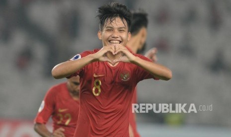 Selebrasi gol Witan Sulaiman.