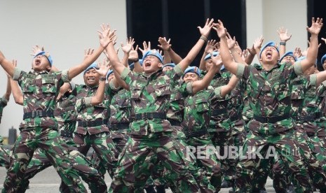 Selebrasi Pasukan Pasukan Pengamanan Presiden (Paspampres) saat bertugas mengamankan RI 1.