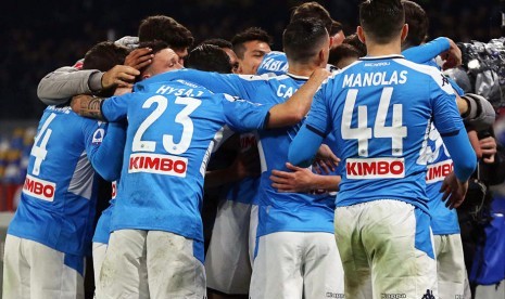 Selebrasi pemain Napoli