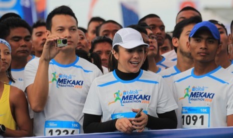 Selebritas Ben Joshua dan Wulan Guritno berpartisipasi di ajang Mekaki Marathon 2018