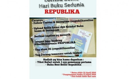 Selfie Contest Republika menyambut Hari Buku Sedunia