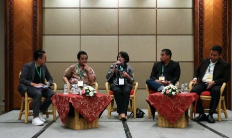 Seminar ideatalk IDEAFEST 2017, bertajuk “Jaga Jagat Maya, Jaga Budaya Indonesia#KontenDigitalUntukIndonesia”, di Jakarta Convention Centre, Kamis (5/10).