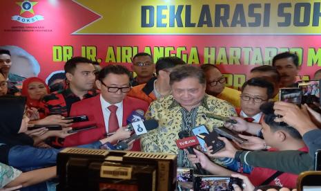 Sentral Organisasi Karyawan Swadiri Indonesia (SOKSI) mendeklarasikan dukungan kepada Airlangga Hartarto  di JS Luwansa Hotel, Jakarta Selatan, Selasa (16/7/2024) malam WIB. 