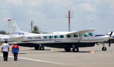 Kapolres Puncak: Tidak Ada Penyanderaan Pesawat Susi Air (ilustrasi pesawat Susi Air).