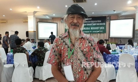 Seorang penghayat kepercayaan Kapribaden di Bali, Sarjono Danu Wobowo (80 tahun). 