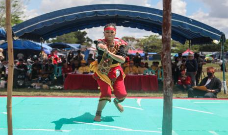 Seorang peserta memperagakan teknik seni pencak silat tradisional Dayak, (ilustrasi). Pemerintah Provinsi Kalimantan Tengah mengajak generasi muda untuk mencintai dan melestarikan budaya daerah agar tidak tergerus oleh perkembangan zaman.