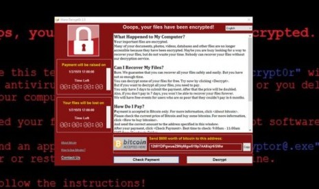 Serangan siber yang diakibatkan oleh ransomware.