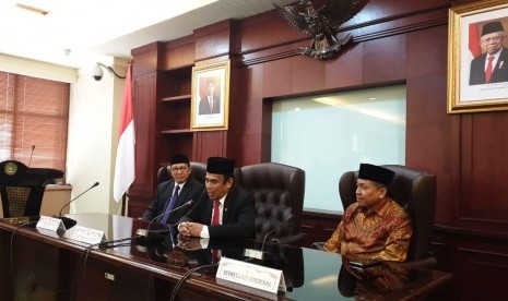 Sertijab menteri agama dari Lukman Hakim Saifuddin ke Fachrul Razi di Kemenag, Selasa (23/10).