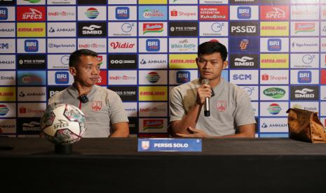 Sesi jumpa pers Persis Solo sebelum laga melawan PSS Sleman.