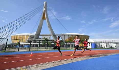 Sesi latihan para atletik cabang lari, Sabtu (4/6/2023).