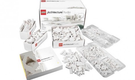 Set Lego 'Architecture Studio' dengan 1.210 balok putih tembus cahaya