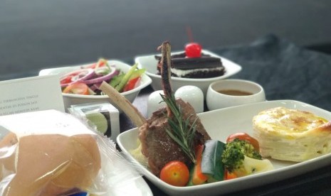 Set makanan dining experience di pesawat yang menjadi layanan baru Citilink Indonesia pada 1 Agustus 2019.