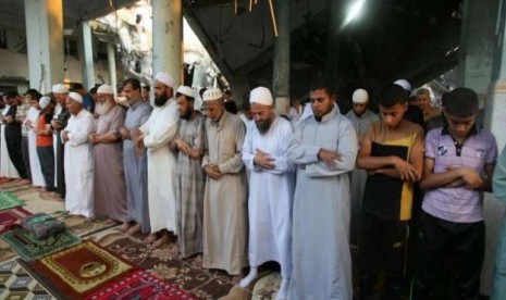 Shalat Idul Fitri di Gaza