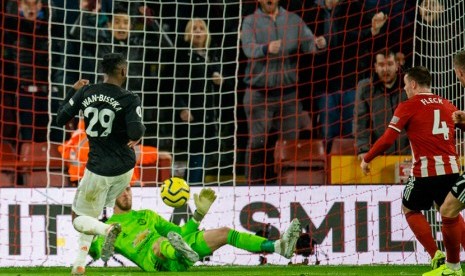 Sheffield United sementara unggul 1-0 atas Manchester United, di Bramall Lane, Ahad (24/11). 