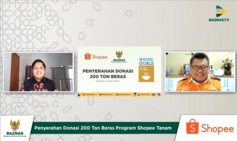 Shopee bekerja sama dengan Badan Amil Zakat Nasional (Baznas) berhasil mengumpulkan total donasi sebanyak 200 ton berasShopee bekerja sama dengan Badan Amil Zakat Nasional (Baznas) berhasil mengumpulkan total donasi sebanyak 200 ton beras.