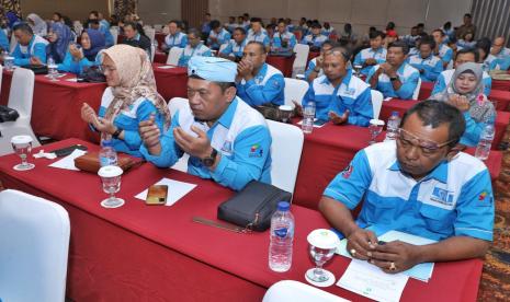 Sidang Majelis Nasional (Majenas) Serikat Pekerja Nasional IV di Lombok Garden Hotel, Lombok, Nusa Tenggara Barat (NTB).