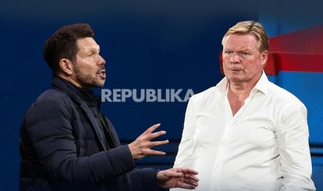 Pelatih Atletico Madrid Diego Simeone Vs pelatih Barcelona Ronald Koeman.