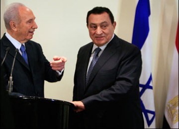 Simon Peres dan Hosni Mubarak