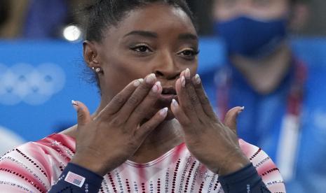 Atlet senam putri Amerika Serikat Simone Biles.