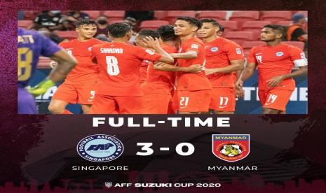 Singapura Vs Myanmar. Tuan rumah Singapura membuat awal yang amat baik pada Piala AFF 2020 saat mereka mengalahkan Myanmar 3-0 di Stadion Nasional, Ahad (5/12) dengan mantra tiga gol dalam sepuluh menit di akhir babak pertama mengirim mereka ke puncak Grup A setelah putaran pertama pertandingan.