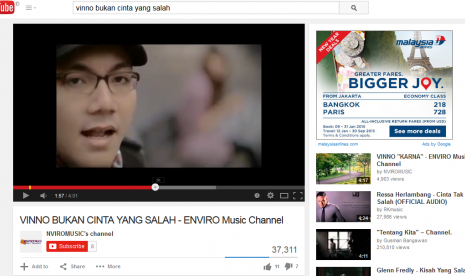 Single Vinno di YouTube, putra Komjen Budi Gunawan.