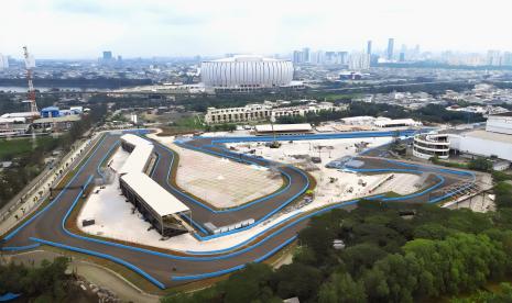 Sirkuit Ancol untuk balapan Formula E di Jakarta atau Jakarta E-Prix pada Sabtu (4/6/2022).