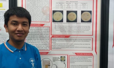 Siswa Fatih Bilingual School, Aqil Naufal Syahrul saat mengikuti ajang yang Olimpiade dalam bidang penelitian dan proyek sains Seoul International Invention Fair (SIIF) di Seoul, Korea Selatan.