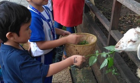 Siswa TK Bakti Mulya 400 mengunjungi Kuntum Farm Field, Bogor.