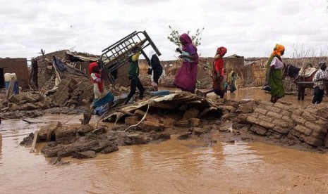 Situasi banjir bandang di Sudan, (ilustrasi).