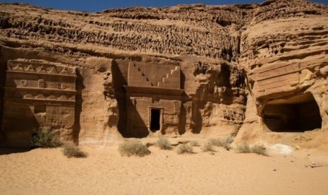 Situs besejarah di Madain Saleh yang terbuka untuk turis di Arab Saudi