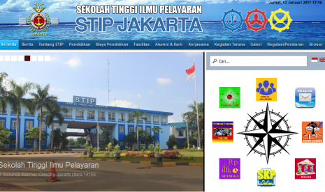 Situs resmi Sekolah Tinggi Ilmu Pelayaran (STIP).