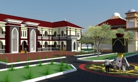 Sketsa bangunan pesantren Daarul Quran di Semarang.