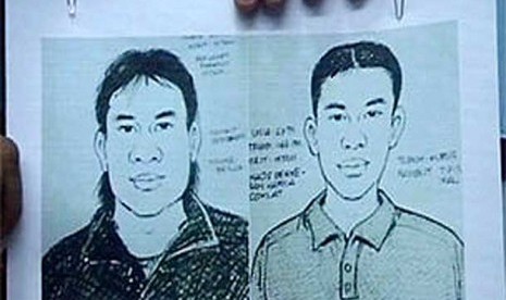 Sketsa pelaku penembakan anggota polisi.