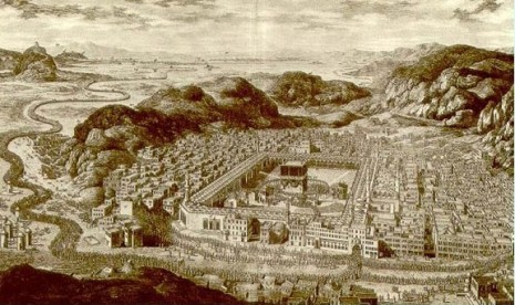 Sketsa suasana Makkah tahun 1850.