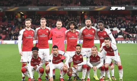 Skuat Arsenal ketika menghadapi BATE Borisov, Jumat (8/12) dini hari WIB.