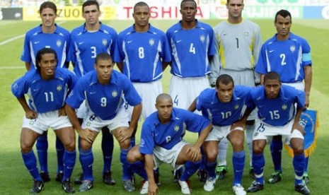 Skuat Brasil yang menjuarai Piala Dunia 2002.