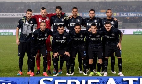 Skuat Inter Milan ketika melawan Chievo Verona.