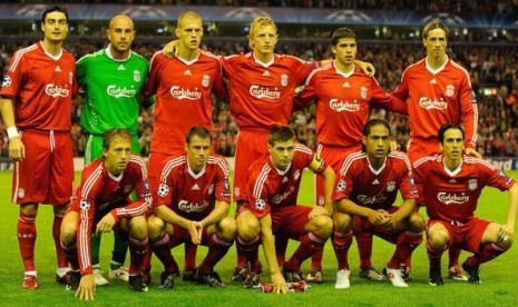 Skuat Liverpool saat melawan Debrecen di Liga Champions musim 2009/2010 silam.