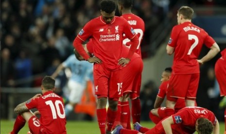 Skuat Liverpool usai kalah di final Piala Capital One