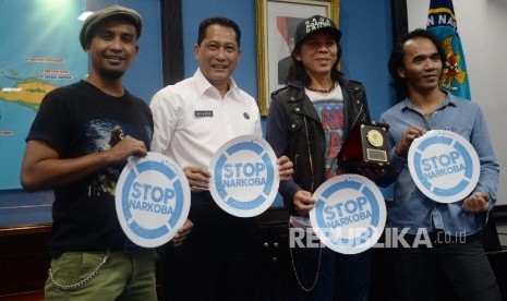 Slank saat mengunjungi kantor BNN di Cawang, Jakarta Timur