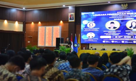 Sosialisasi kebijakan KIP di Politeknik Pariwisata (Poltekpar) NHI Bandung di Gedung Mandalawangi Lt 2 Poltekpar NHI Bandung.